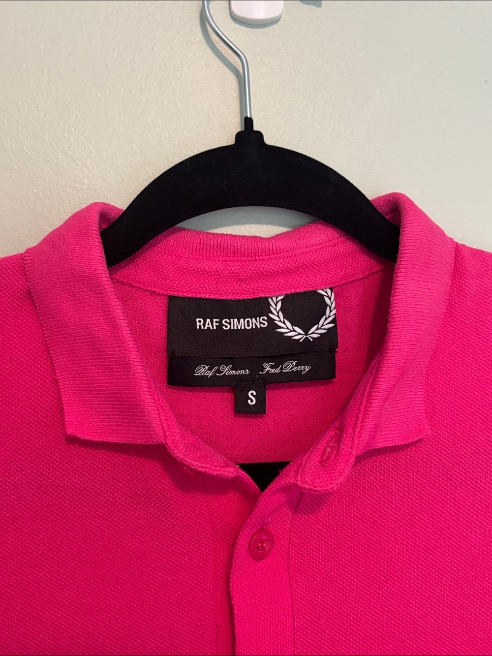 RAF SIMONS x Fred Perry Women’s 2013 Pink Slim Golf Style Polo Shirt (Size S) - Picture 2 of 8